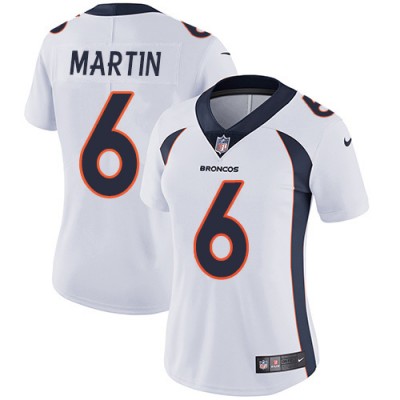 Nike Denver Broncos #6 Sam Martin White Women's Stitched NFL Vapor Untouchable Limited Jersey